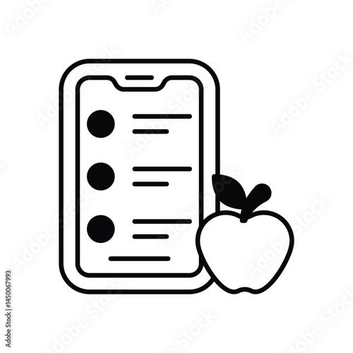 Digital Diet Planner Icon vector stock illustration
