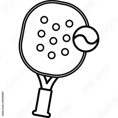 a vector of padel sports in black and white coloring
