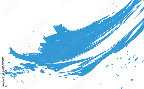 Bold cobalt blue paintbrush stroke, ideal for backgrounds.