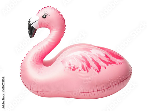 Summer fun with a pink flamingo pool float for relaxation and play, cut out