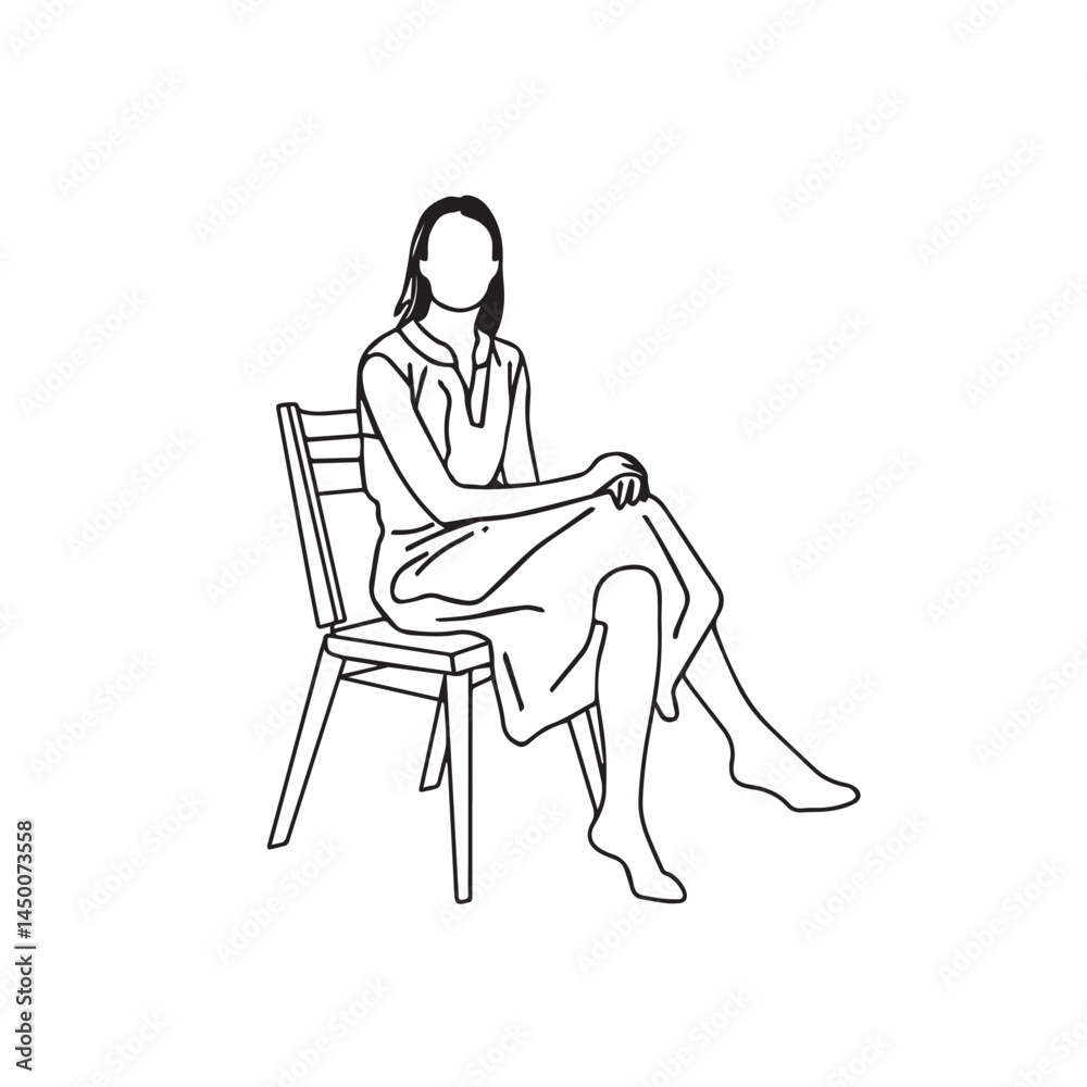 Sitting Woman Silhouette - Relaxed Pose Vector Art - sitting woman silhouette - sitting woman vector - sitting woman doodle - woman illustration - sitting woman line art
Sitting Woman Silhouette - Relaxed Pose Vector Art - sitting woman silhouette - sitting woman vector - sitting woman doodle - woman illustration - sitting woman line art