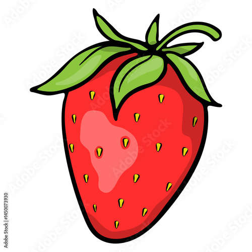 Colorful Hand Drawn Strawberry