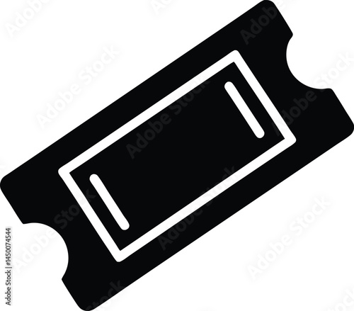 ticket stub icon on white background 