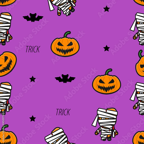 pumpkin and ghost seamless pattern for halloween