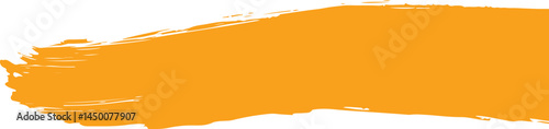A bold, horizontal paint stroke of a rich orange hue.