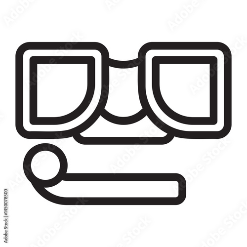 snorkeling line icon