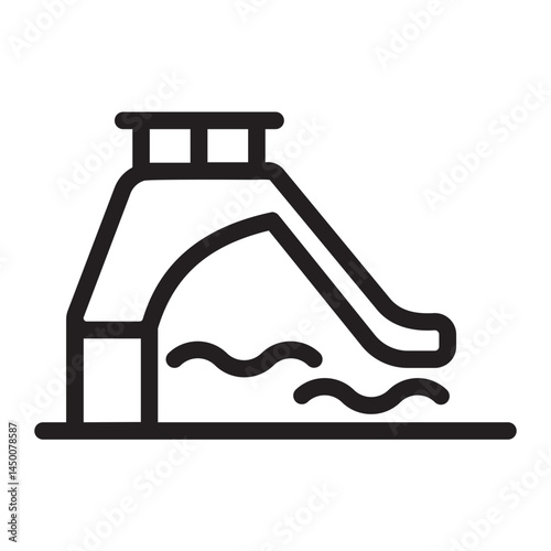 water slide line icon