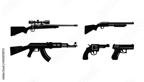 Guns Silhouette Vector
