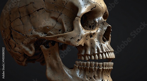 skull on a wooden background