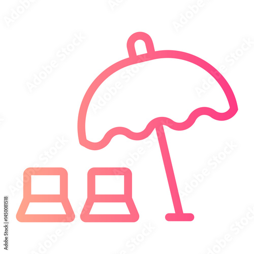 sun umbrella gradient icon