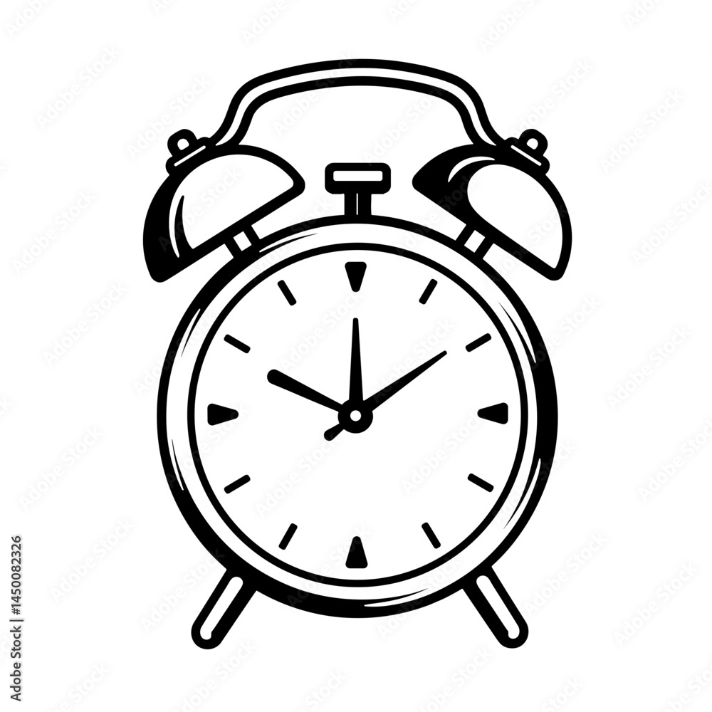 Detailed alarm clock with medication alert on white background, clarity Detailed alarm clock with medication alert on white background, clarity