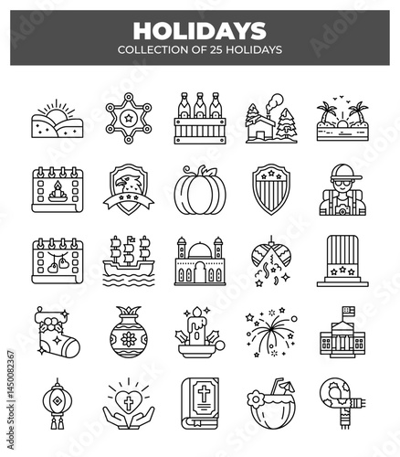 Collection of 25 Holidays. A Diverse Celebration of Festive Traditions