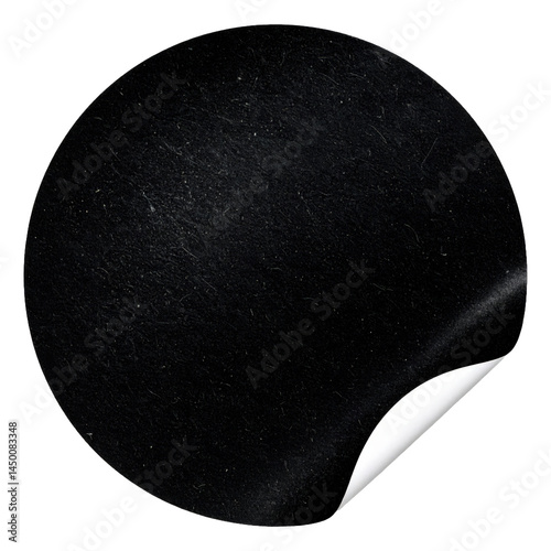 grunge rounded black sticker paper isolated cut out 