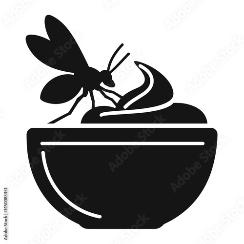 Insect repellent cream silhouette soothing against summer pests, protection