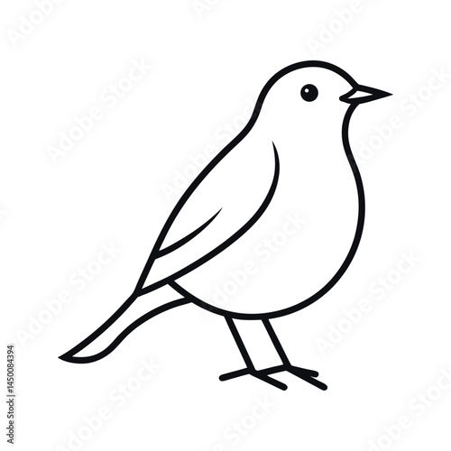 American Robin Outline Vector Drawing