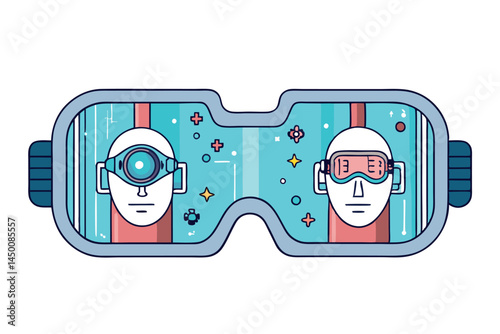Innovative AI glasses demonstrating futuristic wearable technology, combining virtual reality, artificial intelligence, and human robot interaction