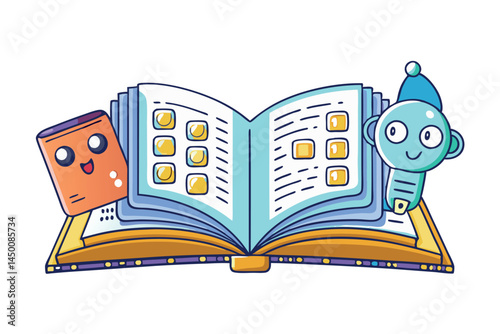 Open book filled with binary code, representing data and digital technology, with 1s and 0s symbolizing modern computation