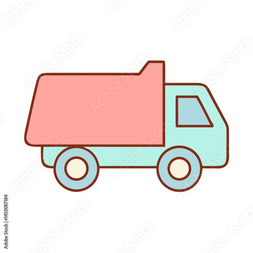 Dump Truck Icon Toy Vehicle Construction Transparent Background Vector