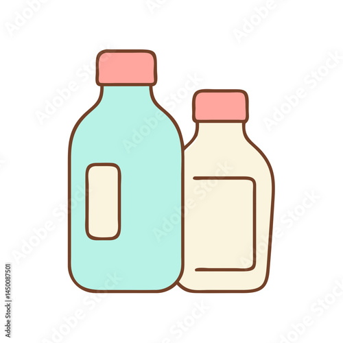 Baby Bottles Icon Feeding Milk Formula Transparent Background Graphic