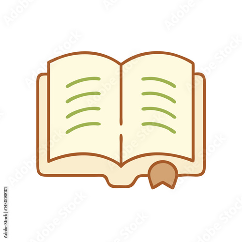 Chapter Icon Open Book Reading Symbol Transparent Background Vector