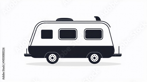 Simple outline of a camper van