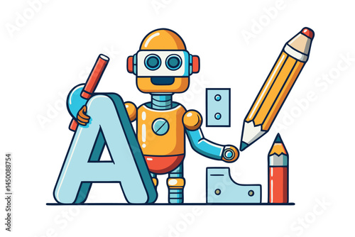 robot using a pencil to create artwork, representing the concept of technology driven creativity