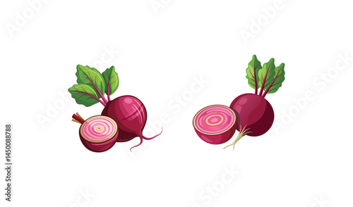 red radish with leaves