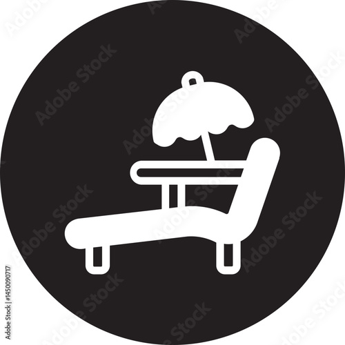 sun bed glyph icon