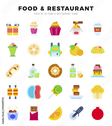 icons set. Food and Restaurant for web. app. vector illustration.