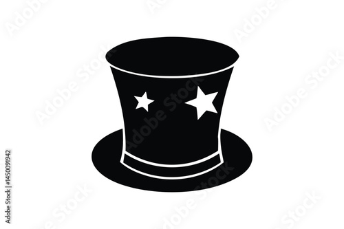 Magic top hat icon silhouette