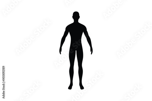 Male human body icon silhouette on white background