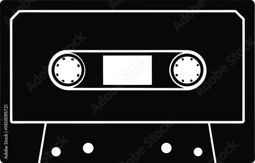 vintage cassette tape on white background 