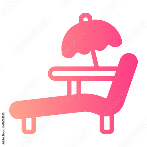 sun bed gradient icon