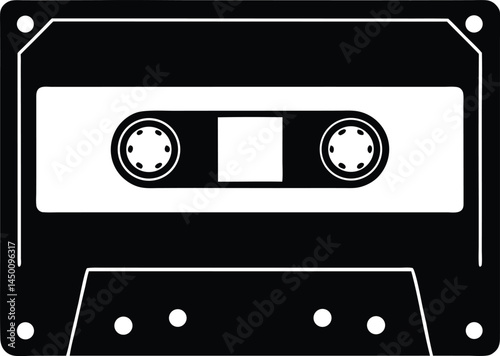 vintage cassette tape on white background 