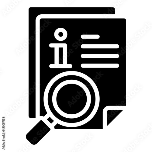Textual Source Glyph Black Fill - Information Search and Document Review