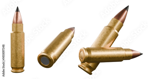 5.7 x28 ammunition isolated on white background. photo