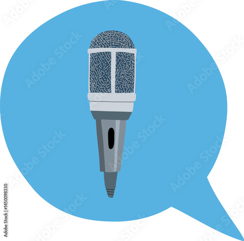 Microphone in speech bubble