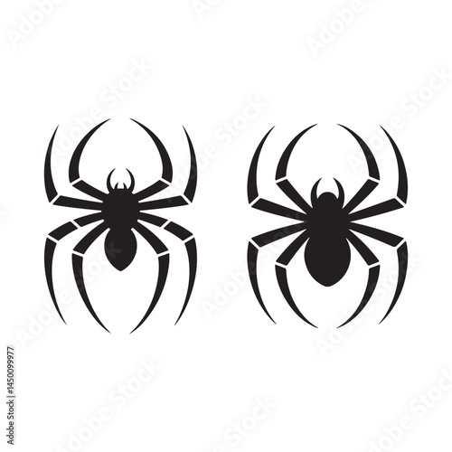 black spider icon on white background