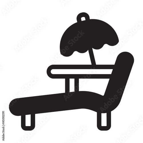sun bed glyph icon