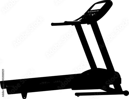 treadmill silhouette vector icon for gym equipment design
