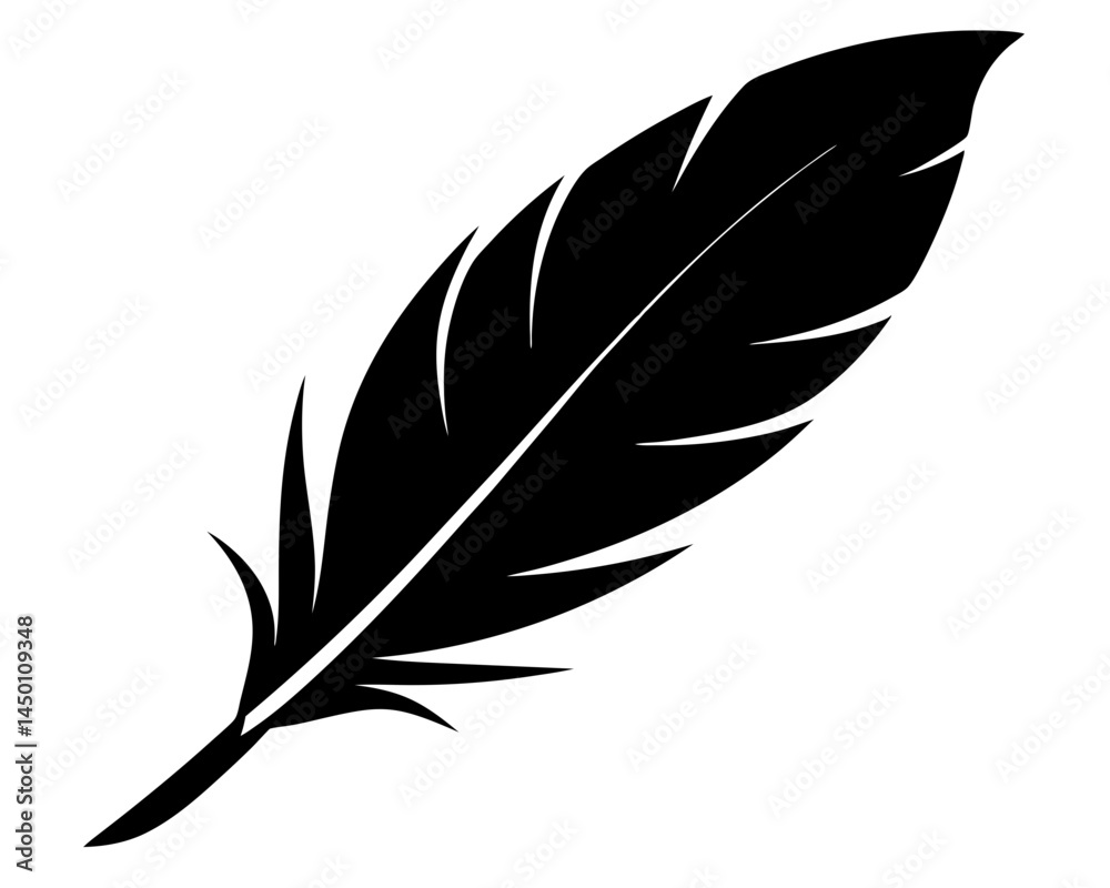 Obraz premium Feather Vector Design, Feather Silhouette SVG File