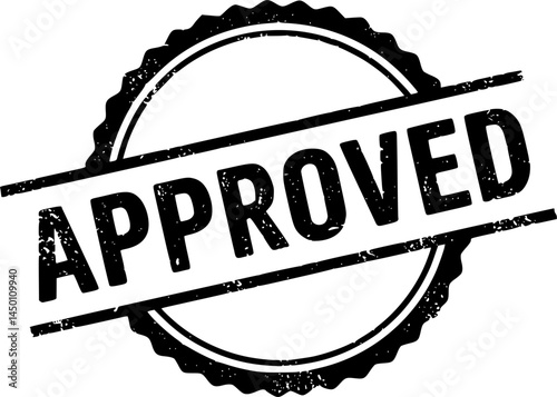 Approved stamp vector set in black color. Suitable for apps and website UI designs