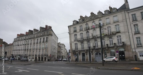 Wallpaper Mural Footage of the busy streets of Nantes, on a cloudy day, urban life of France, 4k Torontodigital.ca