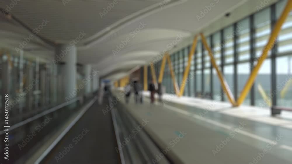 Bokeh view of new Istanbul Airport, Turkey. Blurred background footage. Bokeh view of new Istanbul Airport, Turkey. Blurred background footage.