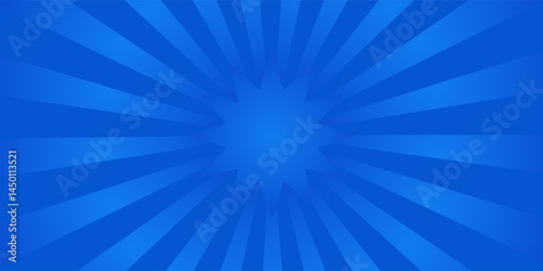 Blue comic sunburst effect background with halftone. Pop art comic-style vector background. Suitable for templates, sale banners, events, ads, web and pages
