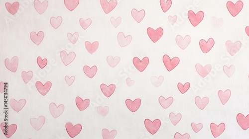 Wallpaper Mural White presentation backdrop featuring delicate pink heart patterns, perfect for playful, friendly, or lifestyle slides Torontodigital.ca