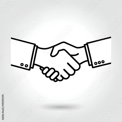 Business agreement handshake or friendly handshake line art icon for apps and websites
