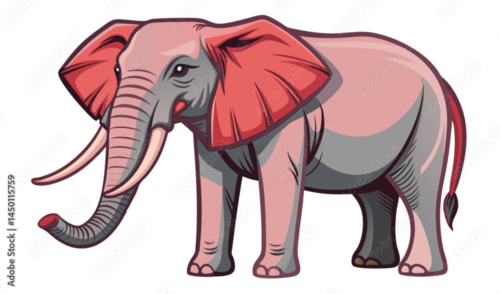 Fototapeta premium elephant cartoon isolated on white