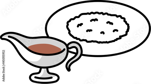 シンプルなホテルのカレーライスのイラスト