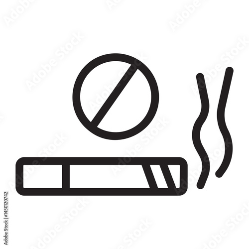 no smoke line icon